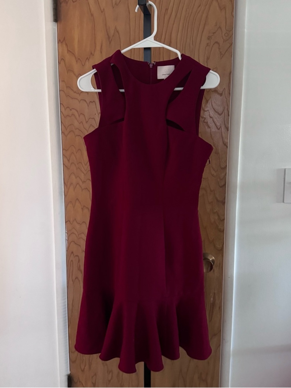 Cinq a sept Sleeveless Burgundy Cutout Fit & Flare Dress women 6